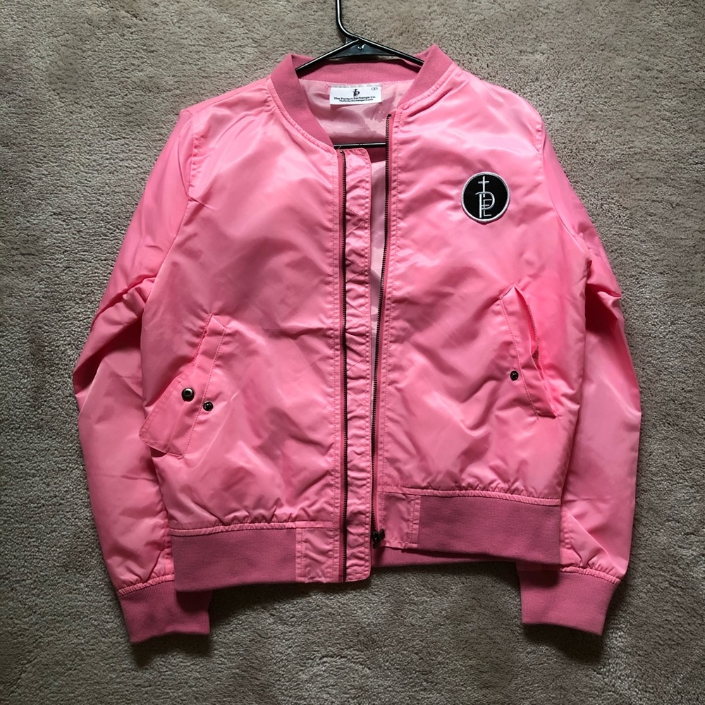 The Perfect Exchange Co pink bomber jacket